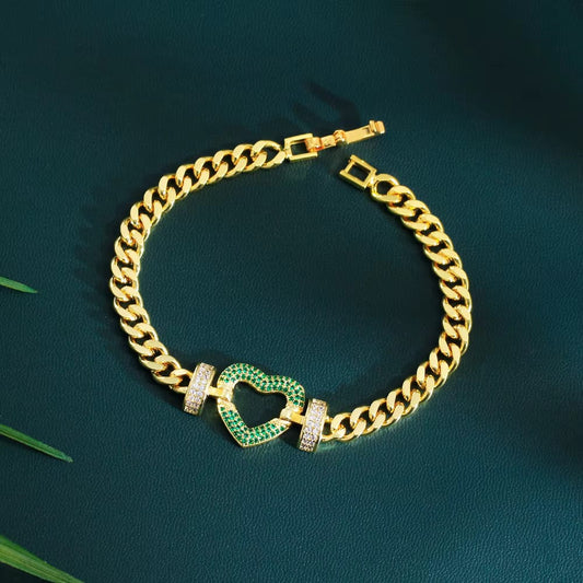 Heart Chain Charm Bracelet