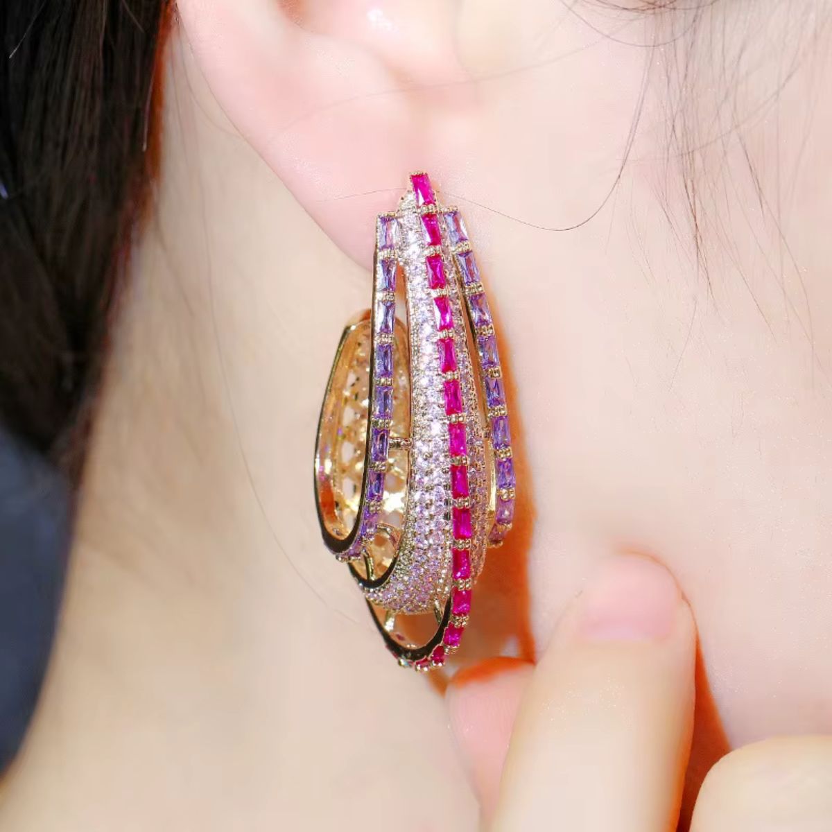 Chunky Round Circle Earrings