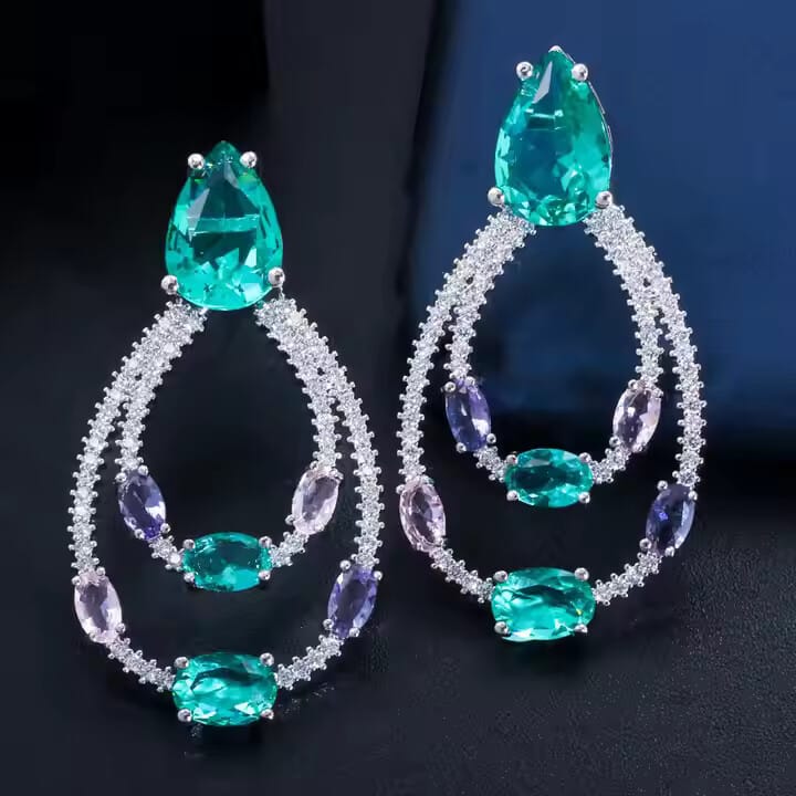 Double Circle Drop Earrings