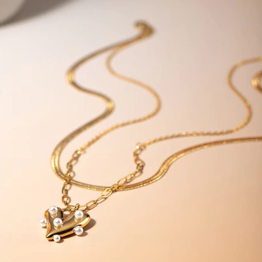 Heart Pearl Necklace