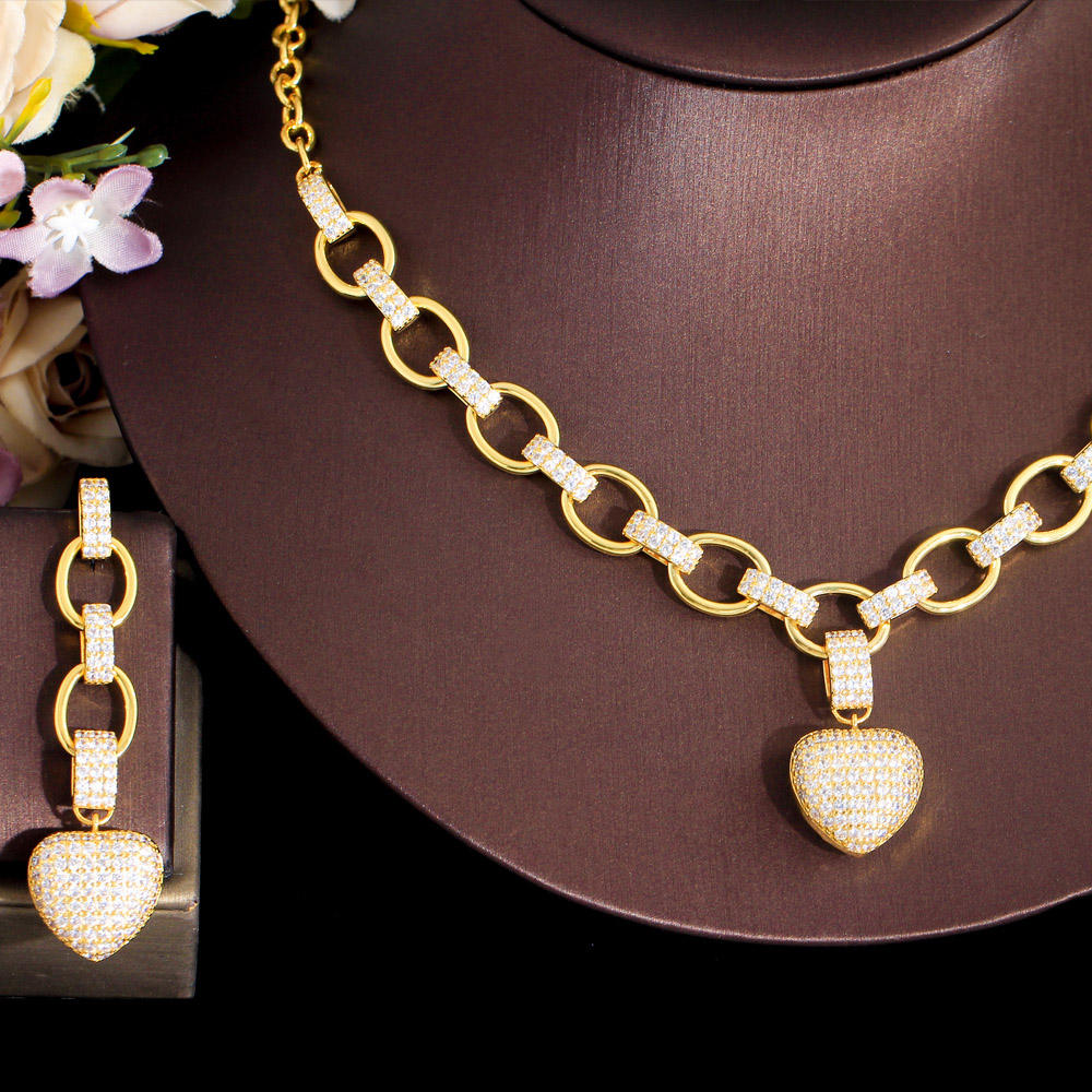 Heart Link Chain Earrings