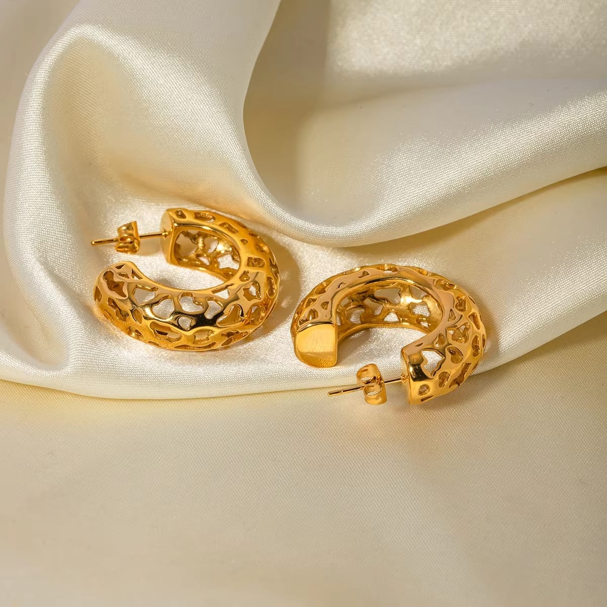 Perforated Luxe Hoops Earrings