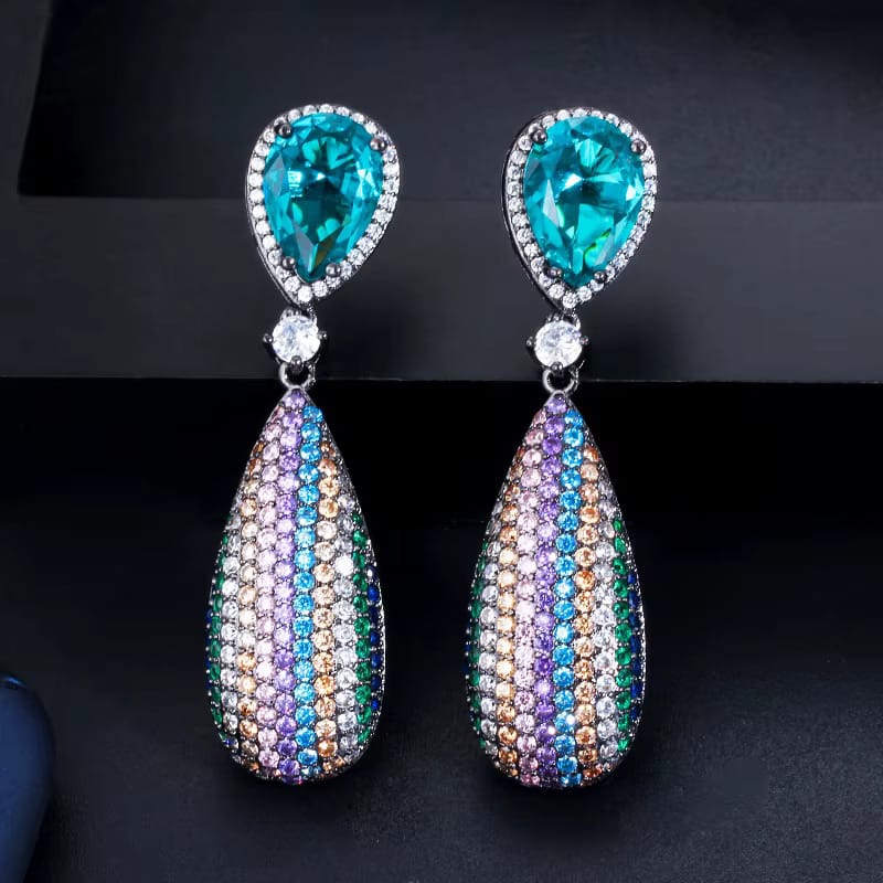 Rainbow Tear Drop Earrings